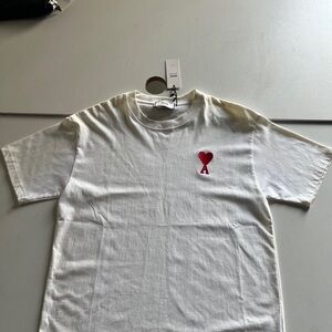 Ami White T-Shirt with Red Logo